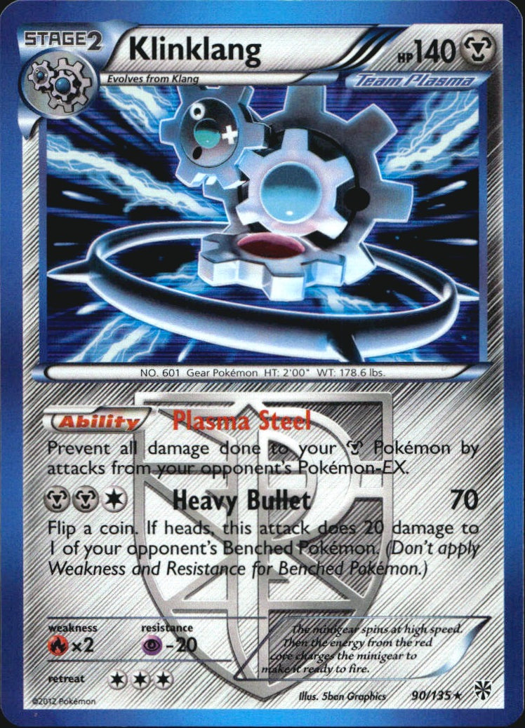 Klinklang 90/135 Holo Rare Plasma Storm Pokemon Near Mint
