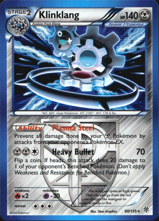 Klinklang 90/135 Holo Rare Plasma Storm Pokemon Near Mint