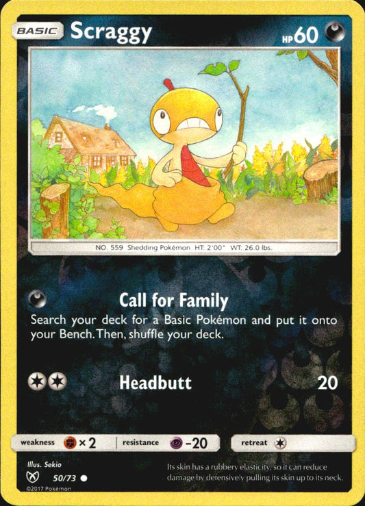 Scraggy 50/73 Common Shining Legends Pokemon Reverse Holo Near Mint