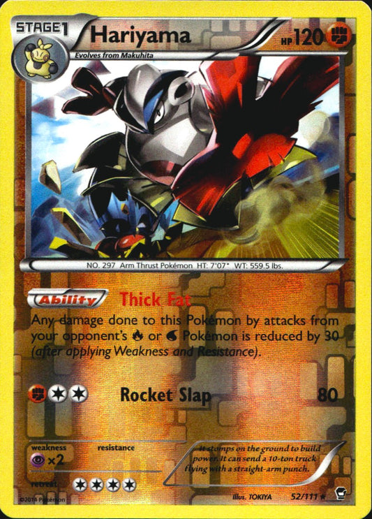 Hariyama 52/111 Rare Furious Fists Pokemon Reverse Holo Near Mint