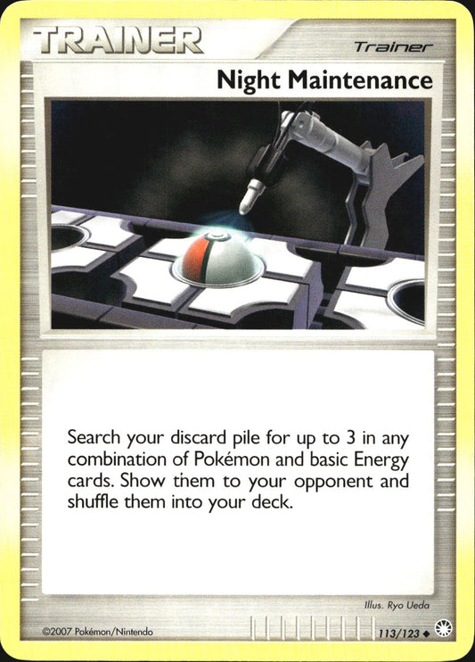 Night Maintenance 113/123 Uncommon Mysterious Treasures Pokemon Near Mint