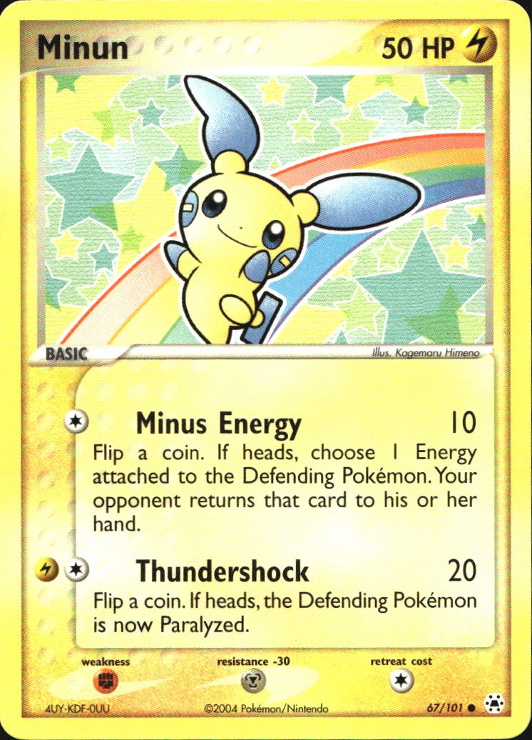 Minun 67/101 Common Hidden Legends Pokemon Near Mint