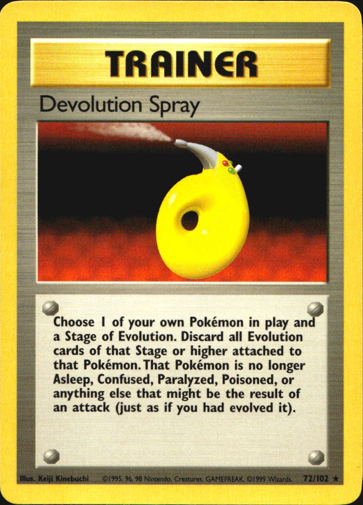 Devolution Spray 72/102 Rare Base Set Unlimited Pokemon Near Mint
