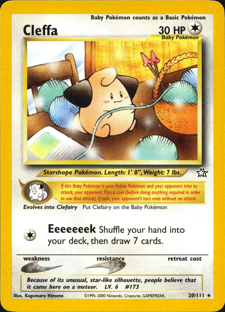 Cleffa 20/111 Rare Neo Genesis Pokemon Near Mint