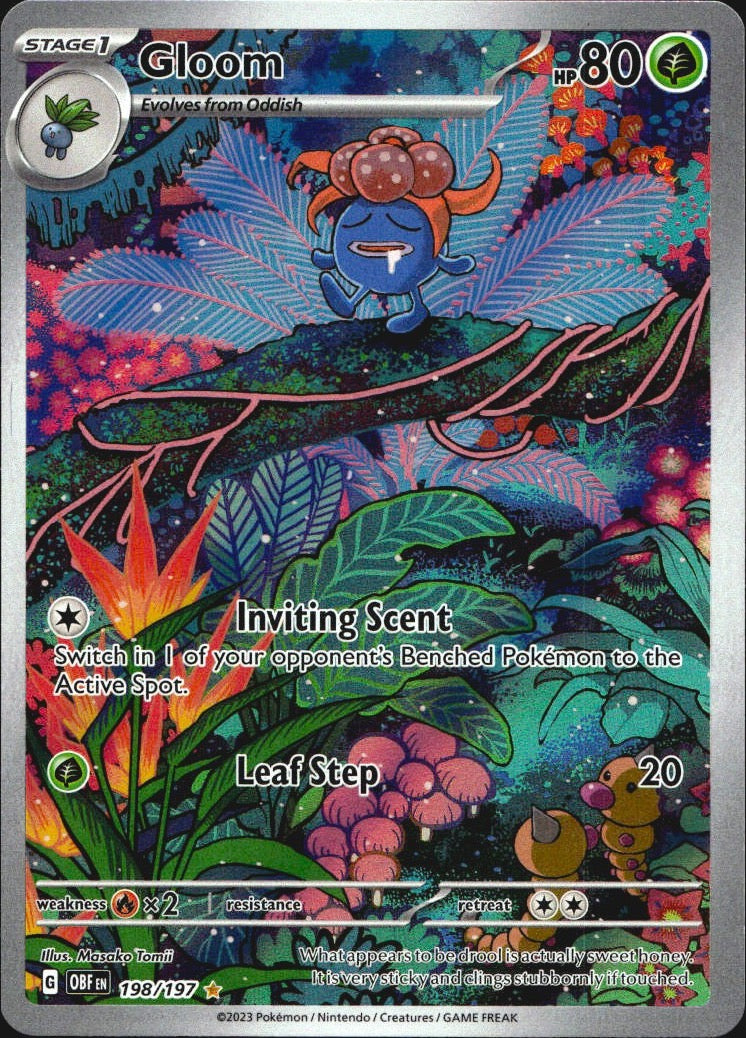 Gloom 198/197 Illustration Rare Obsidian Flames Pokemon Near Mint