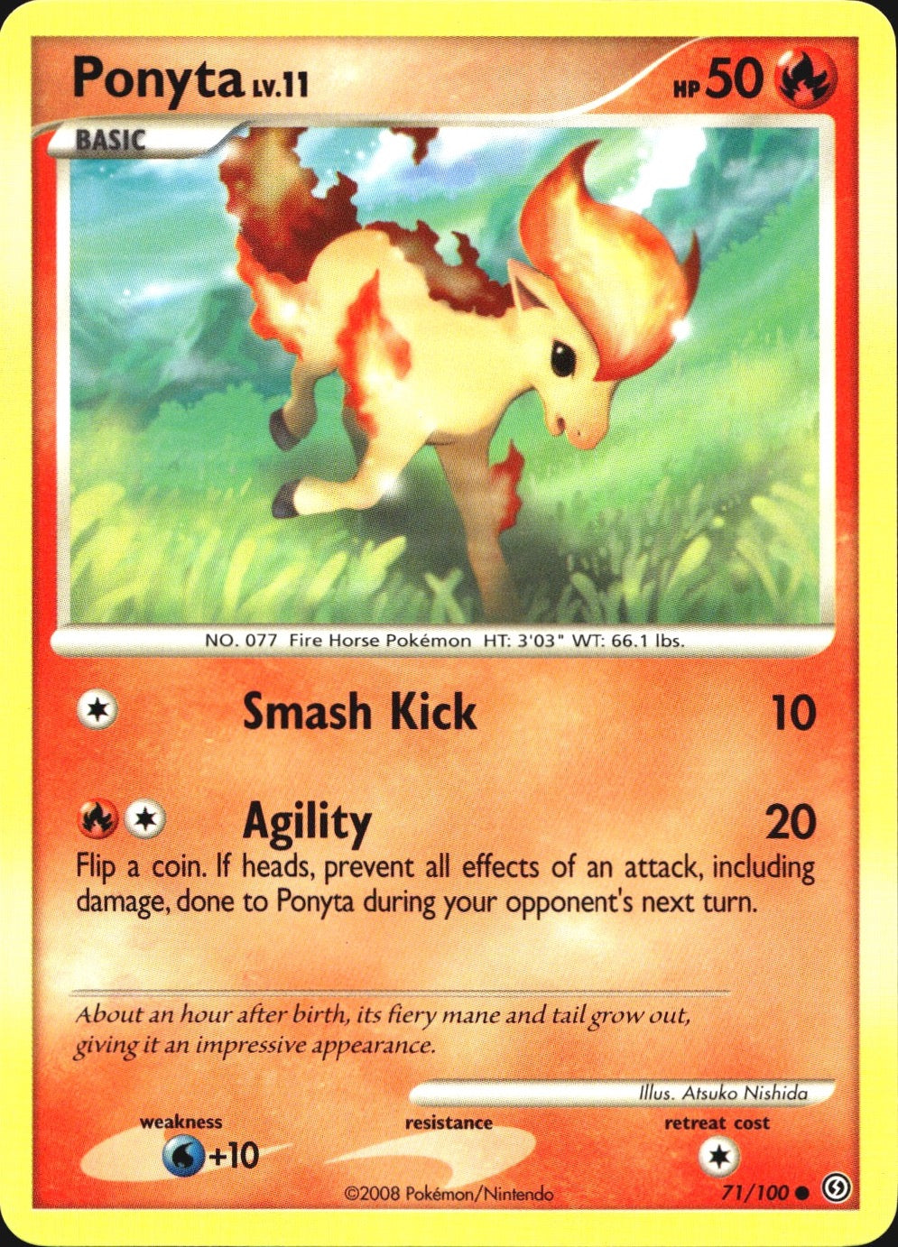 Ponyta 71/100 Common Stormfront Pokemon Near Mint