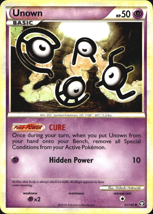 Unown 51/102 Uncommon HGSS Triumphant Pokemon Near Mint