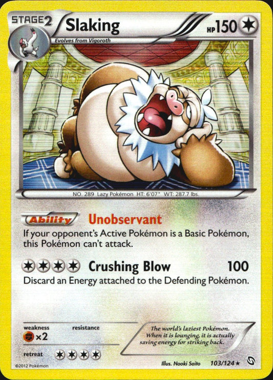 Slaking 103/124 Holo Rare Dragons Exalted Pokemon Near Mint
