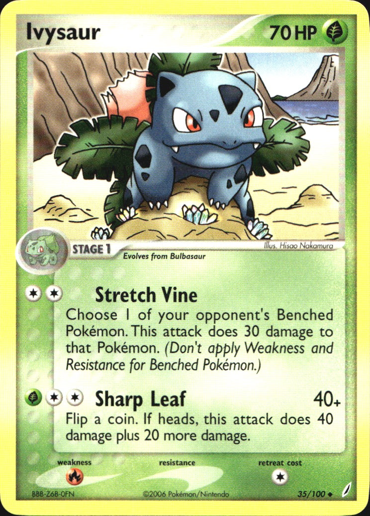 Ivysaur 35/100 Uncommon Crystal Guardians Pokemon Near Mint