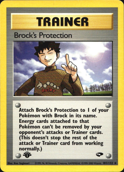 Brock's Protection 101/132 Rare Gym Challenge Pokemon 1st Edition Near Mint