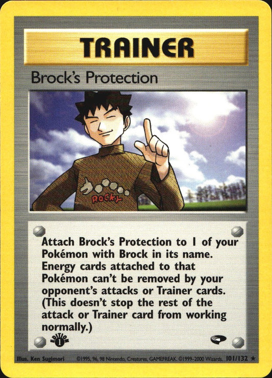 Brock's Protection 101/132 Rare Gym Challenge Pokemon 1st Edition Near Mint