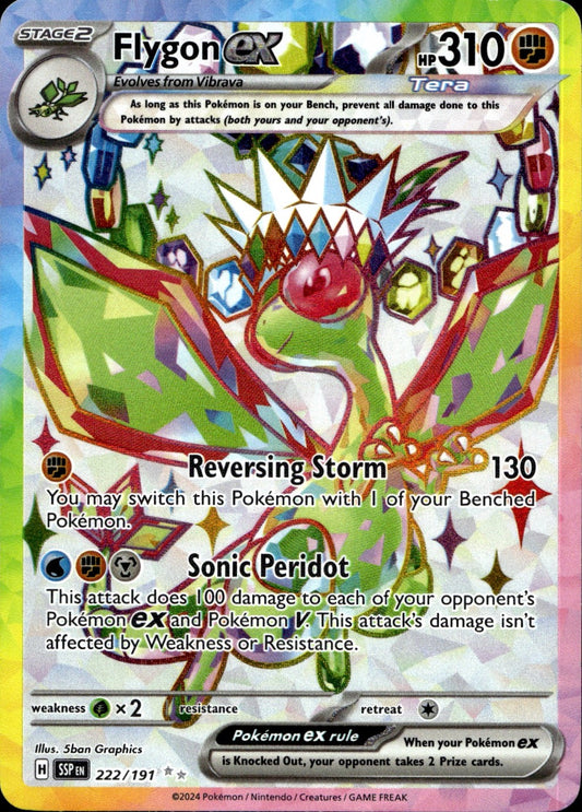 Flygon ex 222/191 Ultra Rare Surging Sparks Pokemon Near Mint