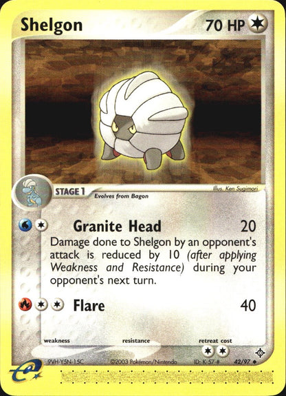 Shelgon 42/97 Uncommon Dragon Pokemon Near Mint