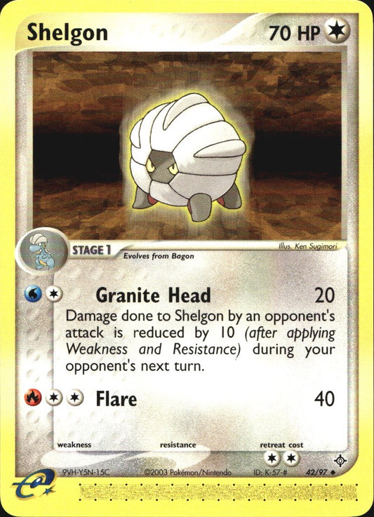 Shelgon 42/97 Uncommon Dragon Pokemon Near Mint