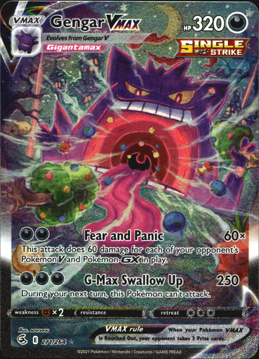 Gengar VMAX 271/264 Alternate Art Fusion Strike Pokemon Near Mint