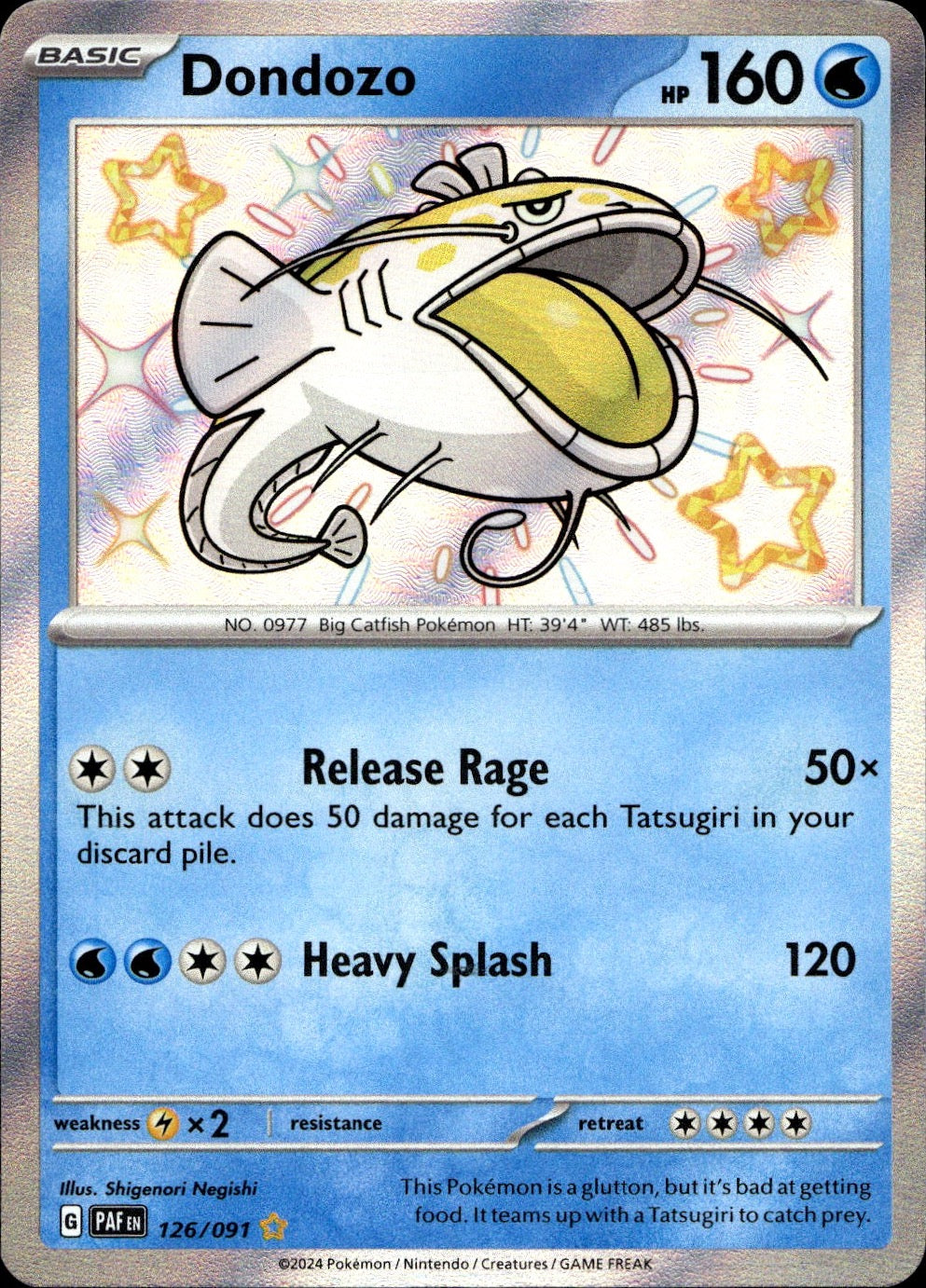 Dondozo 126/091 Shiny Rare Paldean Fates Pokemon Near Mint