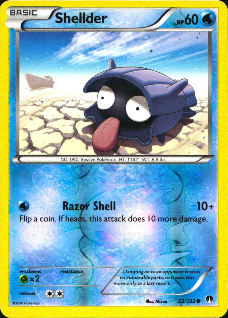 Shellder 22/122 Common BREAKpoint Pokemon Reverse Holo Near Mint