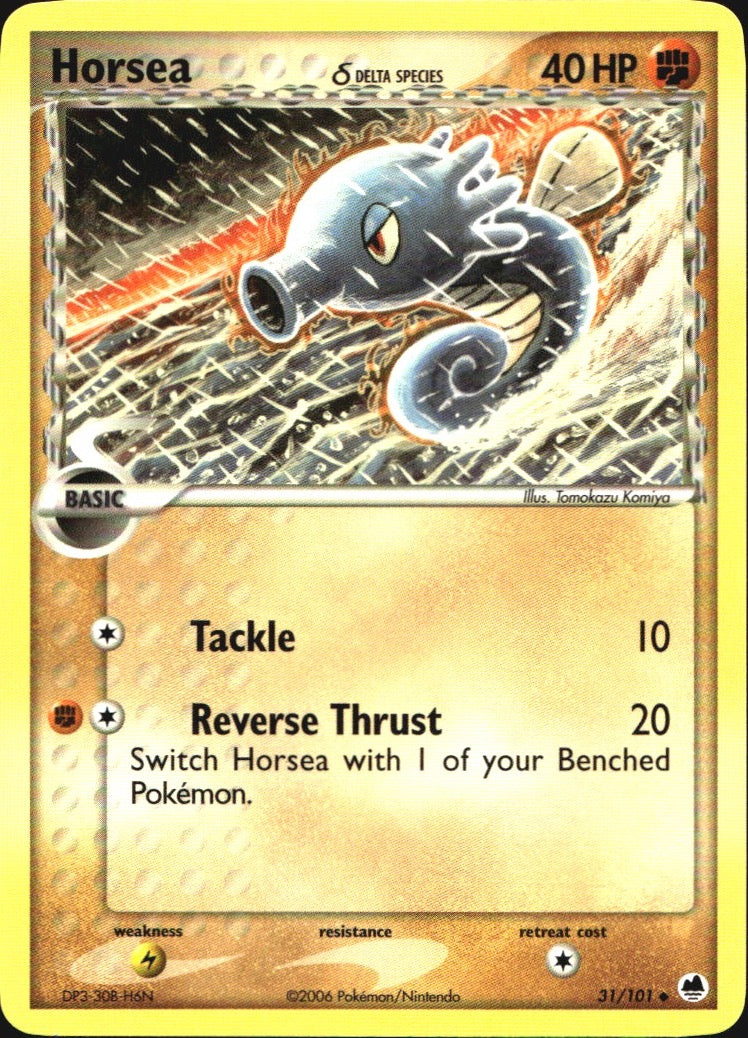 Horsea 31/101 Uncommon Dragon Frontiers Pokemon Near Mint