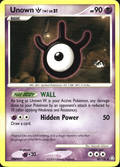 Unown [W] 80/146 Uncommon Legends Awakened Pokemon Near Mint