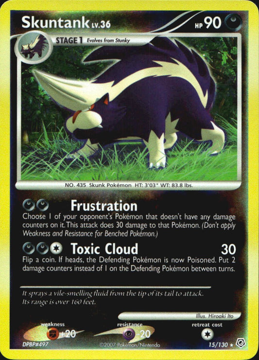 Skuntank 15/130 Diamond & Pearl Pokemon Reverse Holo Near Mint