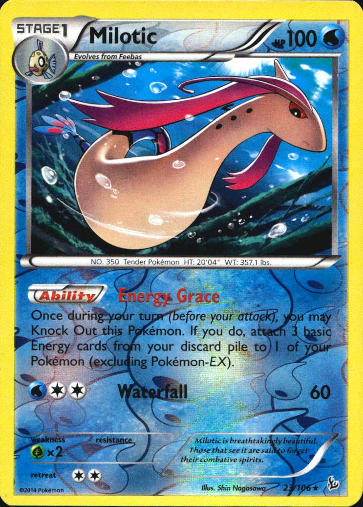 Milotic 23/106 Holo Rare Flashfire Pokemon Reverse Holo Near Mint