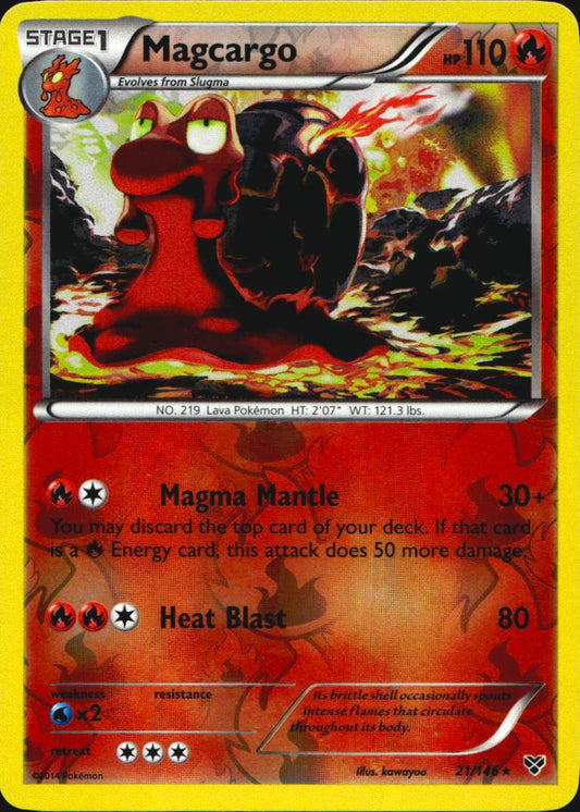 Magcargo 21/146 Rare XY Pokemon Reverse Holo Near Mint