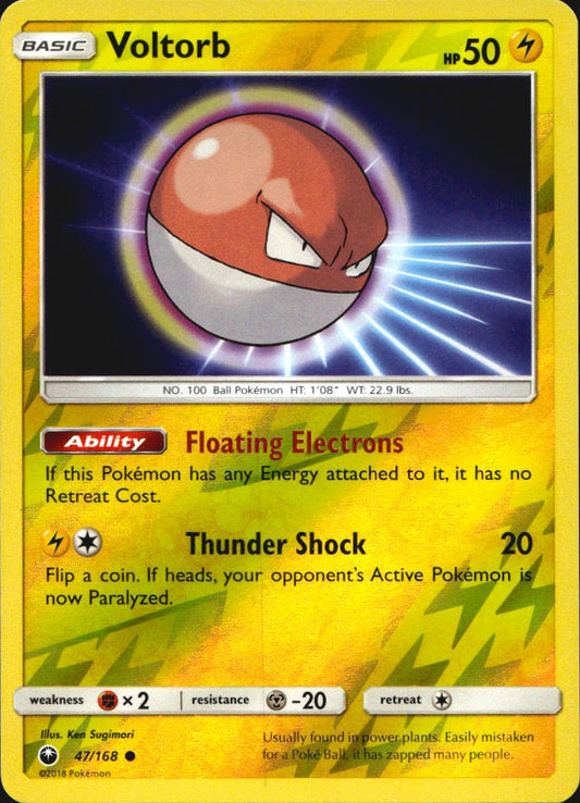 Voltorb 47/168 Common Celestial Storm Pokemon Reverse Holo Near Mint