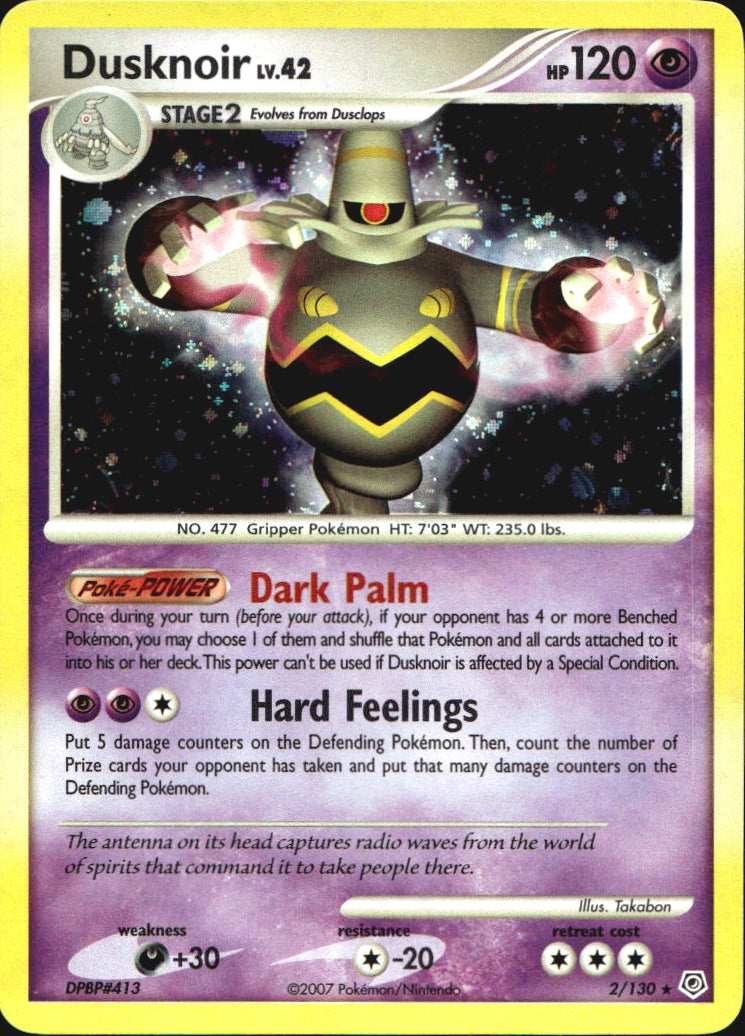 Dusknoir 2/130 Holo Rare Diamond & Pearl Pokemon Near Mint