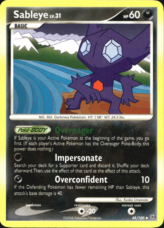 Sableye 48/100 Uncommon Stormfront Pokemon Near Mint