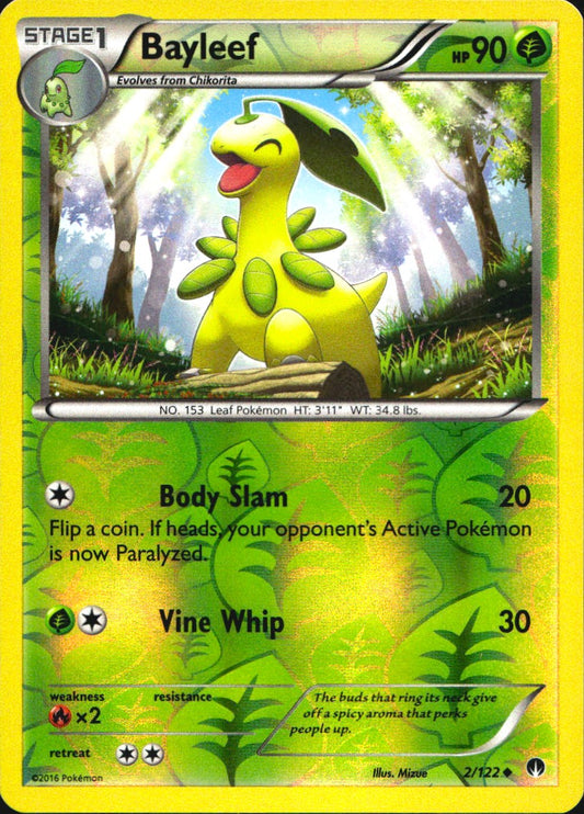 Bayleef 2/122 Uncommon BREAKpoint Pokemon Reverse Holo Near Mint