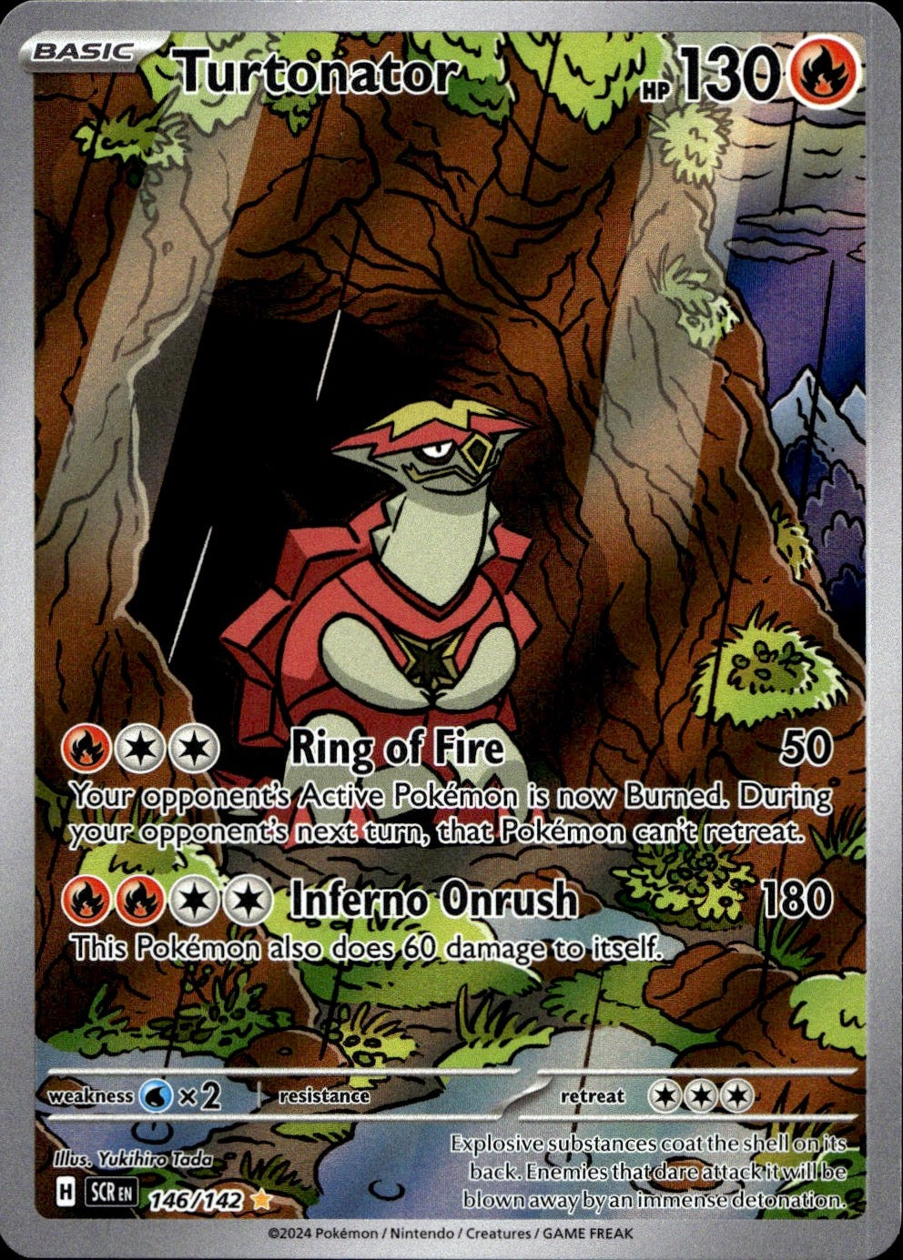 Turtonator 146/142 Illustration Rare Stellar Crown Pokemon Near Mint