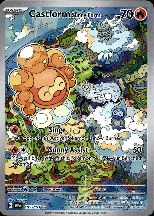 Castform Sunny Form 195/191 Illustration Rare Surging Sparks Pokemon Near Mint