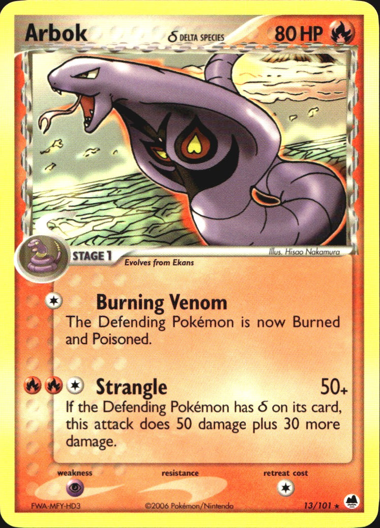 Arbok 13/101 Rare Dragon Frontiers Pokemon Near Mint