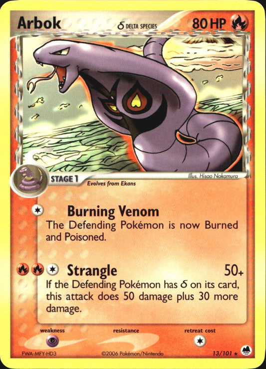 Arbok 13/101 Rare Dragon Frontiers Pokemon Near Mint