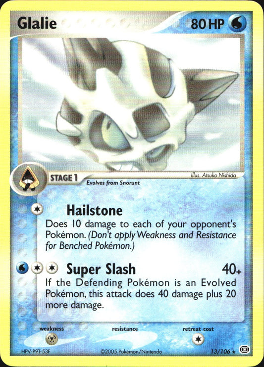 Glalie 13/106 Rare Emerald Pokemon Near Mint