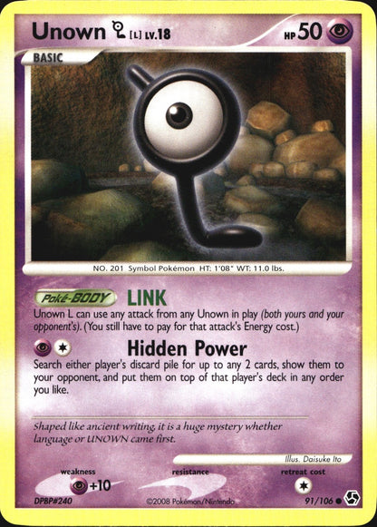 Unown [L] 91/106 Common Great Encounters Pokemon Near Mint