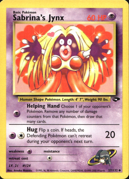 Sabrina's Jynx 57/132 Uncommon Gym Challenge Pokemon Near Mint
