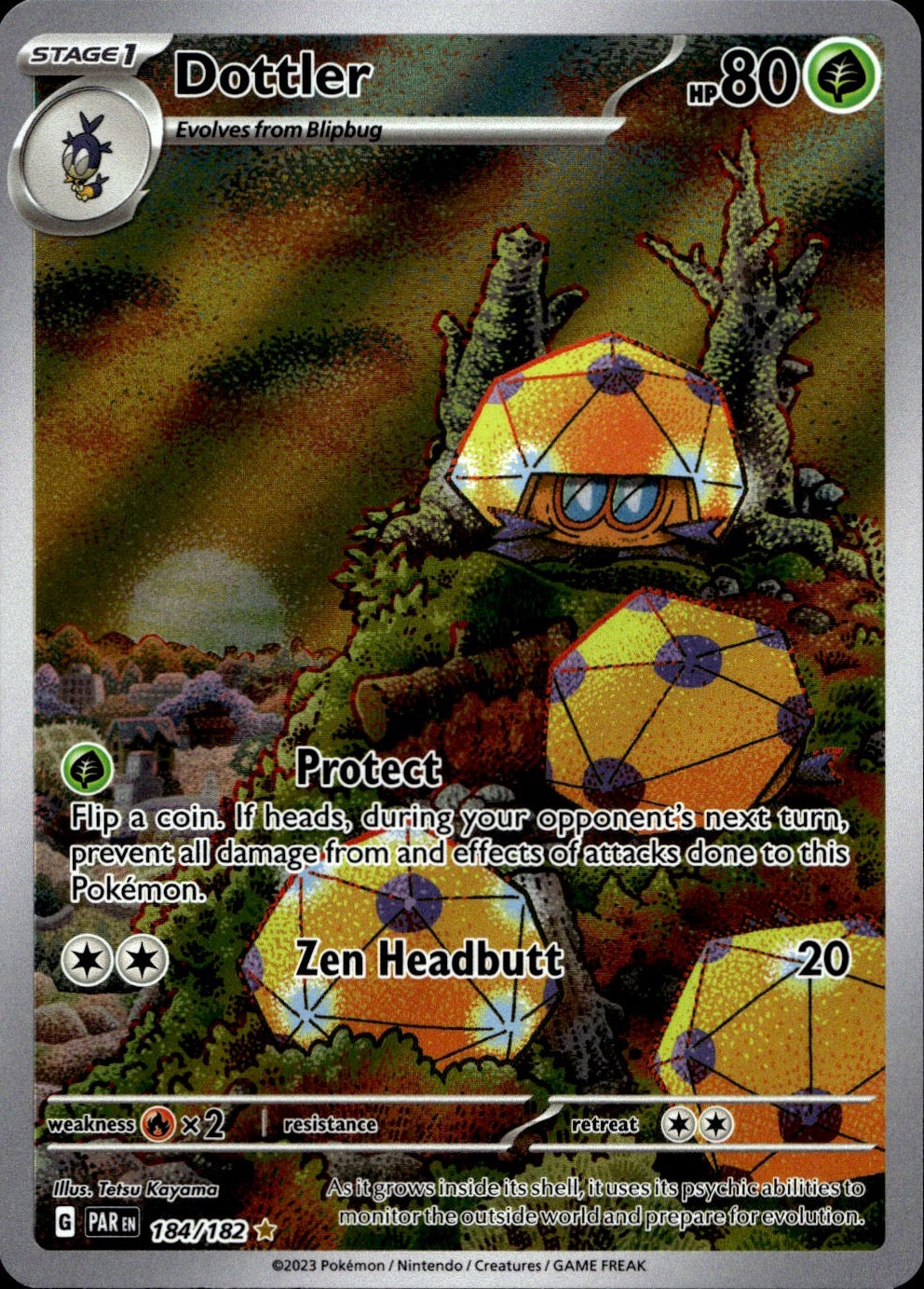 Dottler 184/182 Illustration Rare Paradox Rift Pokemon Near Mint