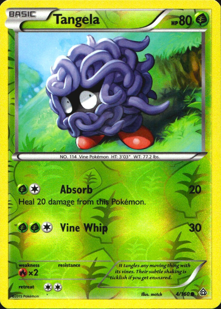 Tangela 4/160 Common Primal Clash Pokemon Reverse Holo Near Mint