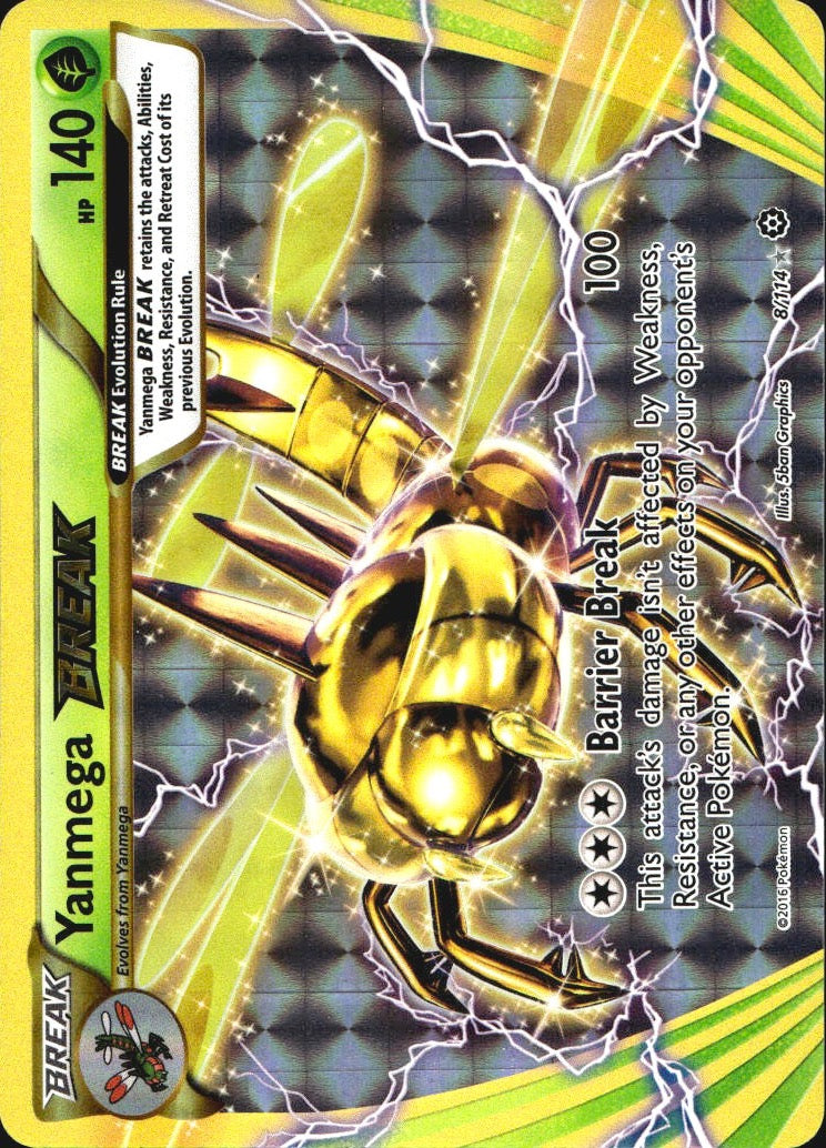 Yanmega BREAK 8/114 Rare BREAK Steam Siege Pokemon Near Mint