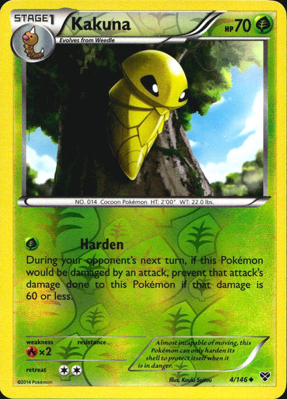 Kakuna 4/146 Uncommon XY Pokemon Reverse Holo Near Mint
