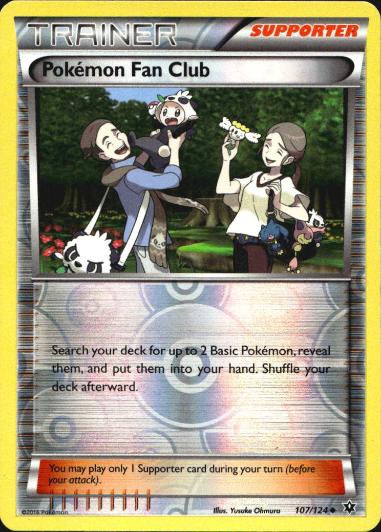 Pokemon Fan Club 107/124 Uncommon Fates Collide Pokemon Reverse Holo Near Mint