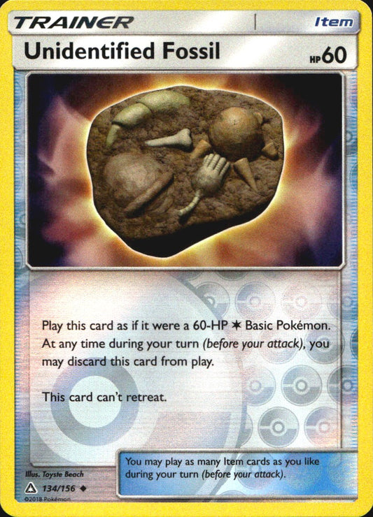 Unidentified Fossil 134/156 Uncommon Ultra Prism Pokemon Reverse Holo Near Mint