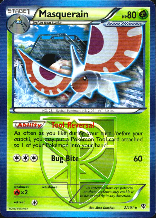 Masquerain 2/101 Rare Plasma Blast Pokemon Near Mint