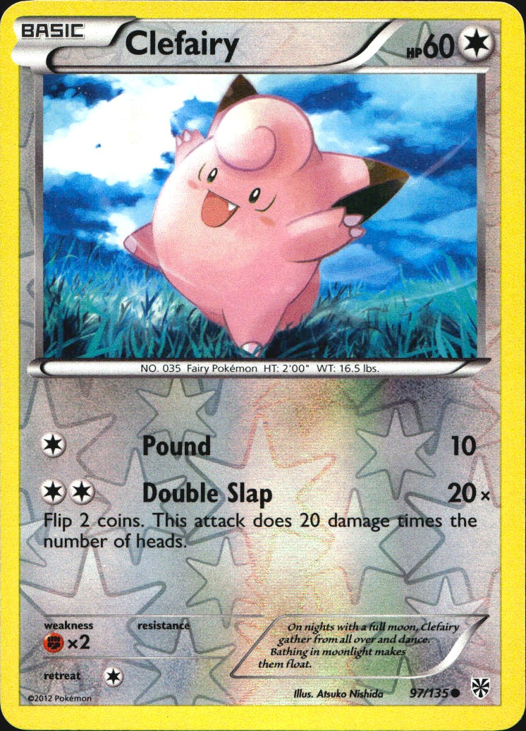 Clefairy 97/135 Common Plasma Storm Pokemon Reverse Holo Near Mint