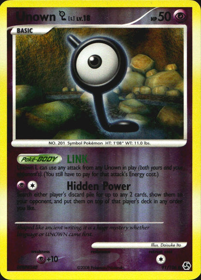Unown [L] 91/106 Common Great Encounters Pokemon Reverse Holo Near Mint