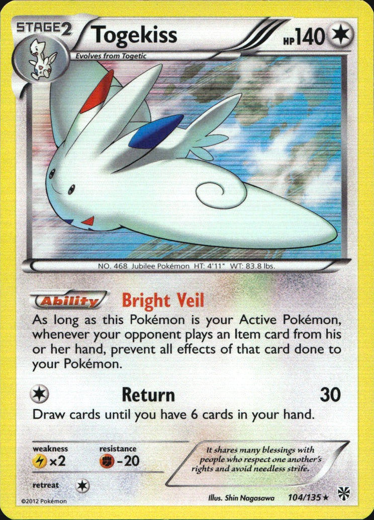 Togekiss 104/135 Holo Rare Plasma Storm Pokemon Near Mint