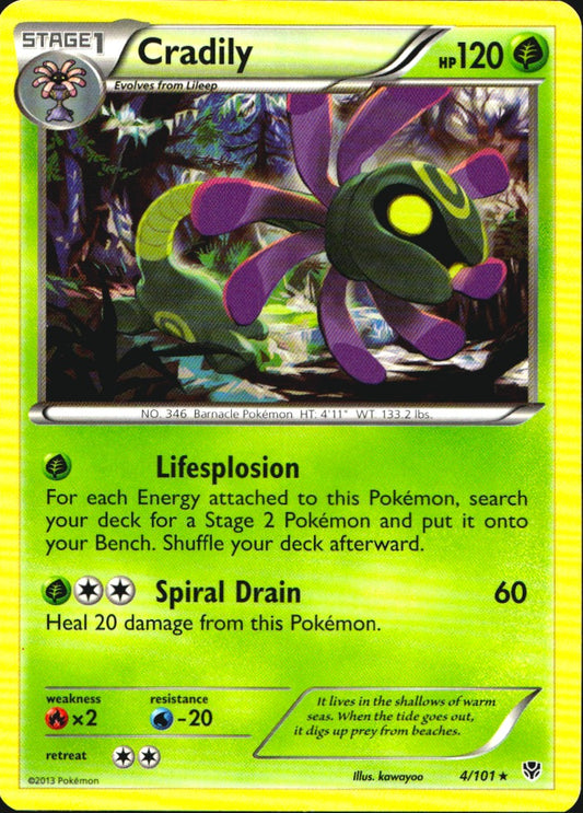 Cradily 4/101 Rare Plasma Blast Pokemon Near Mint