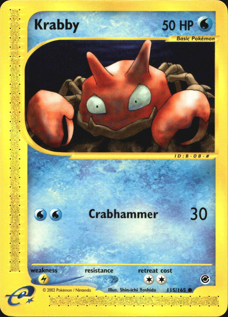 Krabby 115/165 Common Expedition Base Set Pokemon Near Mint