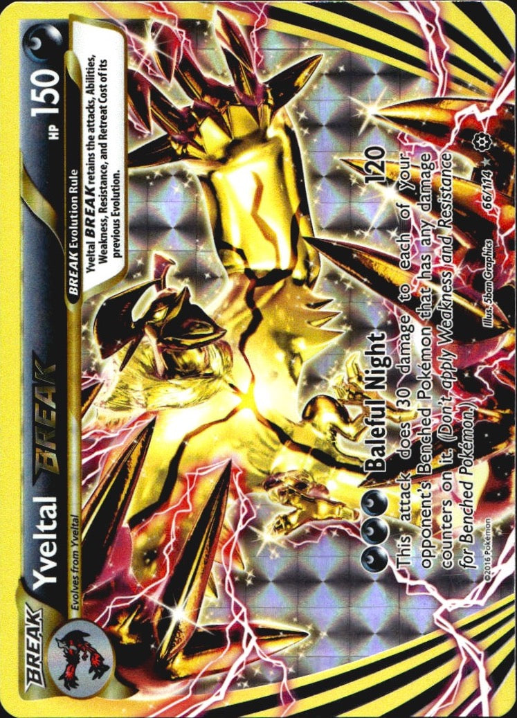 Yveltal BREAK 66/114 BREAK Rare Steam Siege Pokemon Near Mint